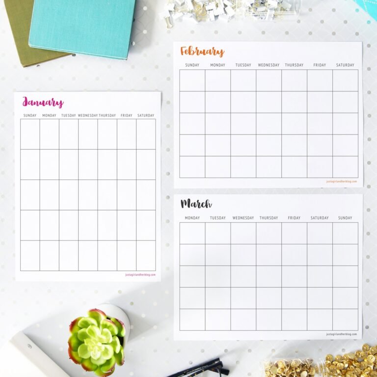 Printable Calendar | 8 Beautiful FREE Calendars