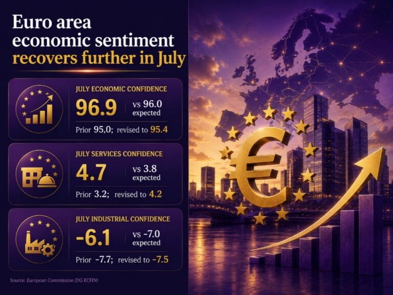 Euro area economic sentiment sees a further rebound in July