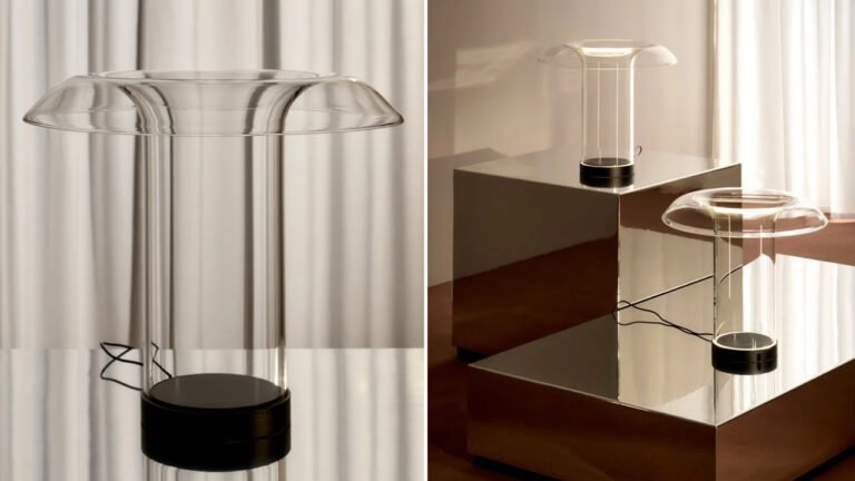 Fountain-Like Aurea Glass Lamp Explores Interplay of Light and Matter