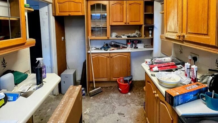 He Replaced the Orange Wood Cabinets With Reed Green and the Kitchen Took on a Mediterranean Look