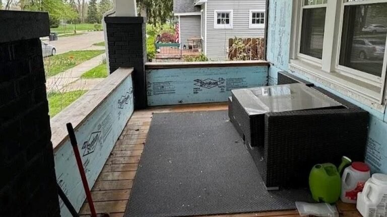 He Sanded the Original Porch Boards Instead of Replacing Them