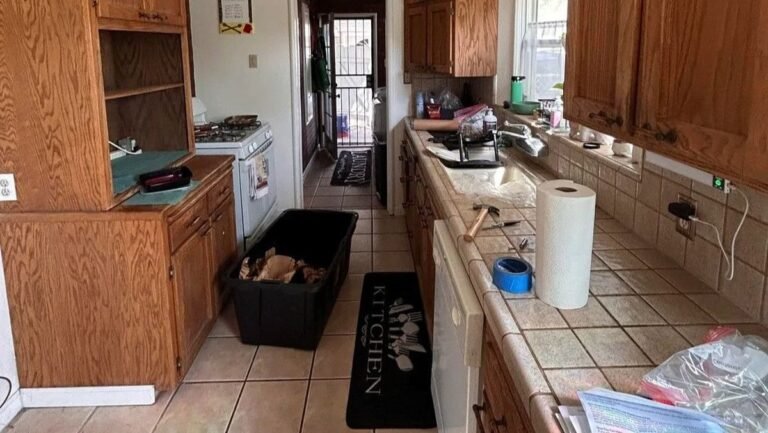 She Painted the Oak Cabinets Sage Green and the Tile Countertops Started Looking Better