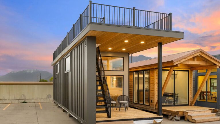 Skyview Tiny House Packs 44 Ft. Terrace, Covered Porch, Walk-In Closet