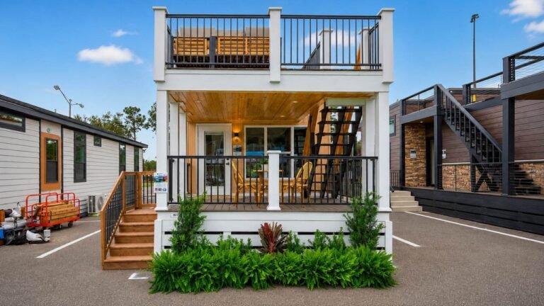 Vista Tiny House Fits Porch, Roof Deck, Two Bathrooms, Bathtub
