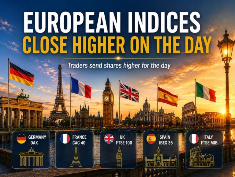 Major European indices are closing the day and the week higher