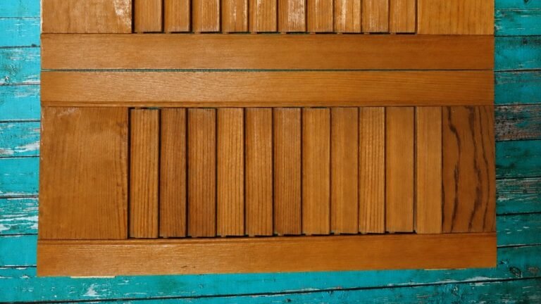 She Turned Two Old Window Shutters Into a Wall Shelf